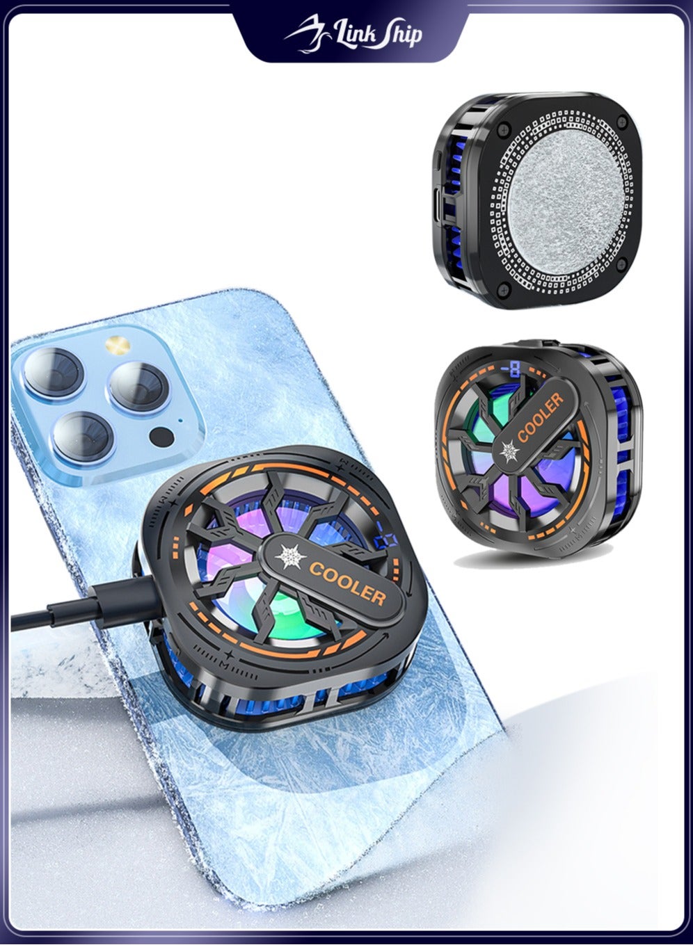 Compare Mobile Phone Cooler for Gaming & Streaming – 5Second Instant Cooling, Magnetic & ClipOn Design, Temperature Display, Compatible with iPhone Series, Android, iPad, and Tablets at KSA Price