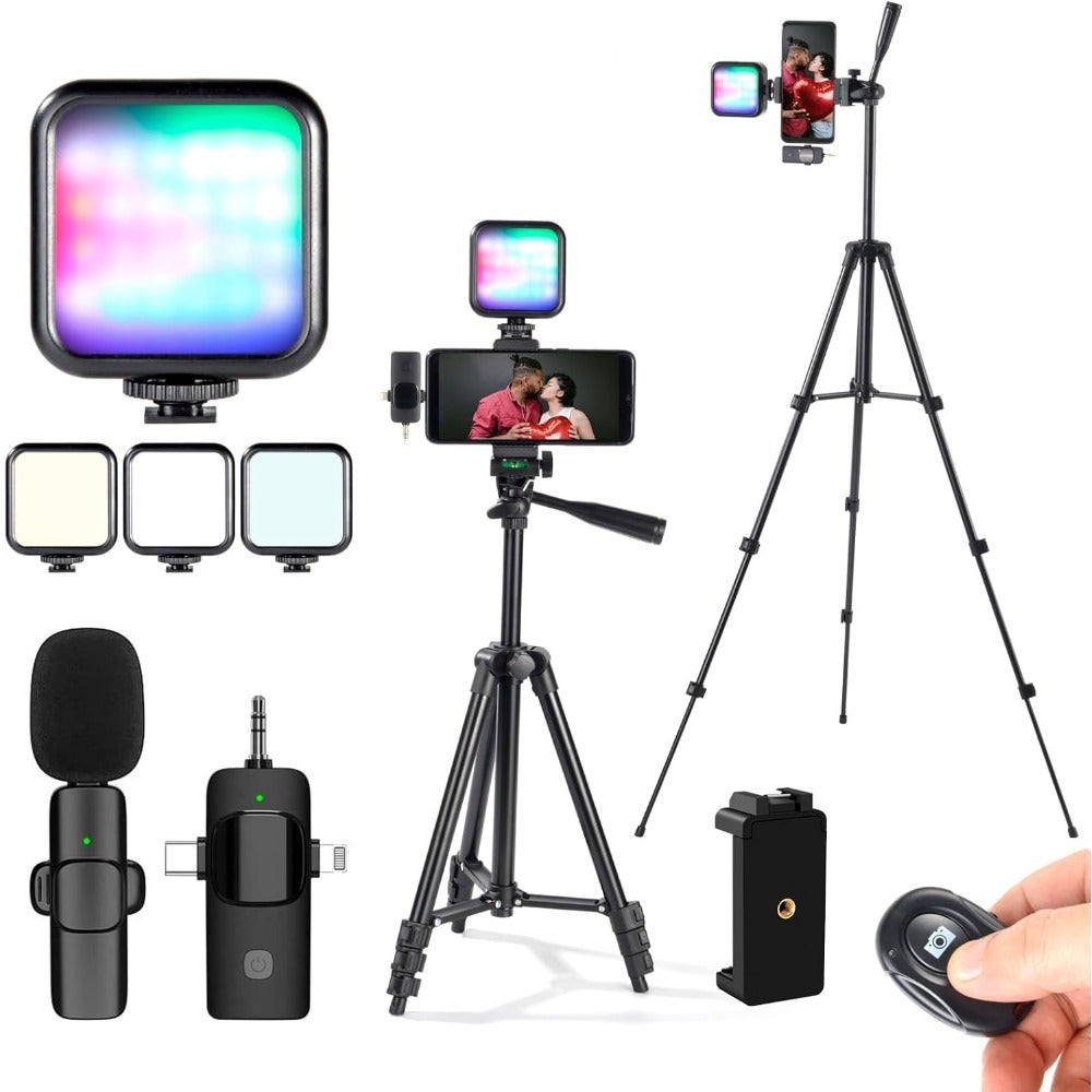 Compare GFGEDVlogging Kit for iPhone, YouTube Starter Kit, YouTuber Kit for Beginner Content Creator, Essential Android Mobile Kit, Vlogging Camera Kit with Extendable TripodASD at KSA Price