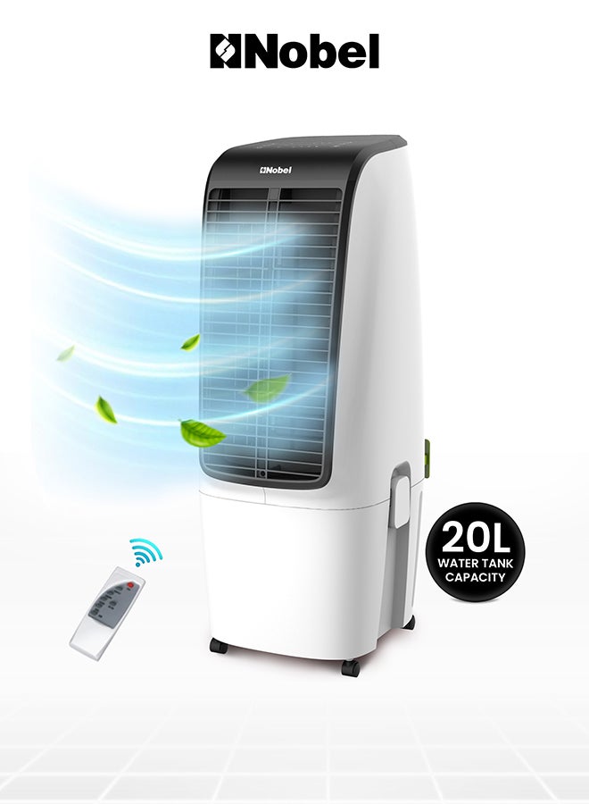 Compare Air Cooler , 20L Capacity, Detachable Water Tank, 3 Wind Modes, 4 Wind Speeds, Touch & Remote Control, Honeycomb Filter, Automatic Shutdown, Silent Operation 20 L 110 W NAC400 White at KSA Price