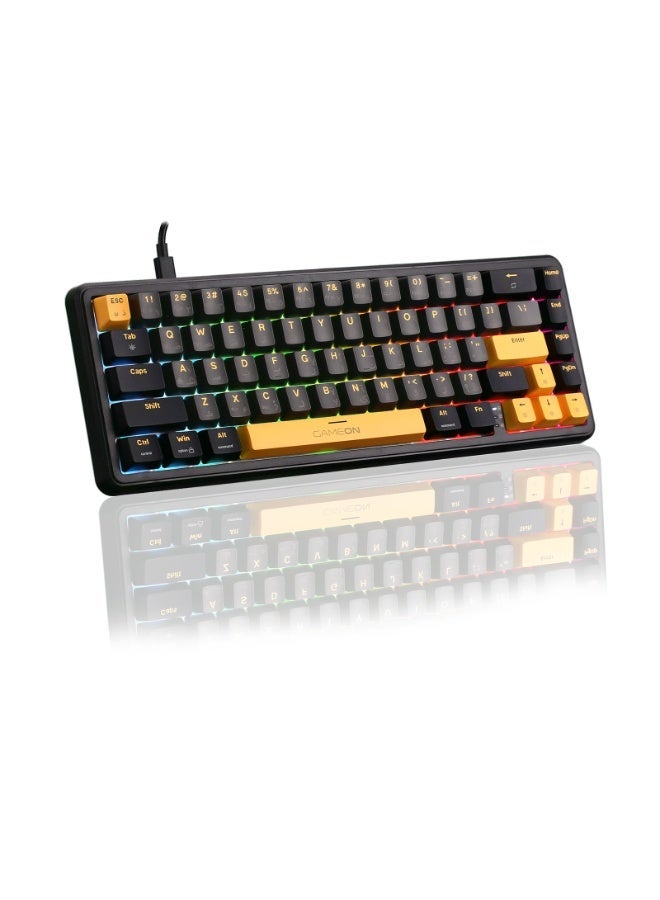 Compare GAMEON VOLT GOMGK68RS 60% RGB Magnetic Mechanical Gaming Keyboard | 67Key Compact Layout | Outemu Pink HallEffect Switches | HotSwappable | Custom Software | Wired USBC at KSA Price