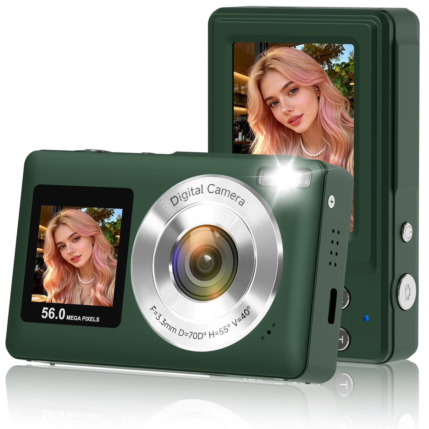 Digital Camera, 2026 Upgraded 56MP Dual Screens Digital…
