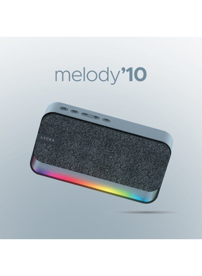 Compare LYCKA Melody 10 Bluetooth Speaker | 12W Powerful Sound | RGB Light | Dual Pairing | FM Radio at KSA Price