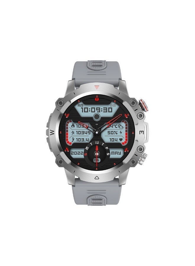 Compare Dome Mens Smartwatch, AMOLED AlwaysOn Display, Bluetooth Calling, Waterproof, Fitness Watch, Compatible with Android and iOS Systems, Silver at KSA Price