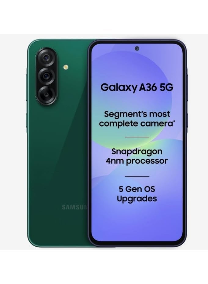 Compare Samsung Galaxy A36 5G Smartphone, 128GB Storage, 8GB RAM, Dark Green, International Version at KSA Price