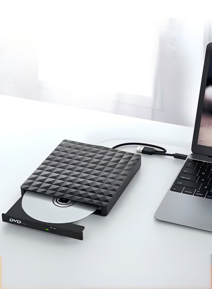 Compare External CD DVD Drive, Portable CD DVD +RW Drive DVDCD ROM Rewriter,USB 3.0  Burner Writer,Dual Ports, Silent, with Anti Slip Pad, Compatible with Mac, Windows XP111087, 14.1 * 14.7 * 1.8cm, Black at KSA Price