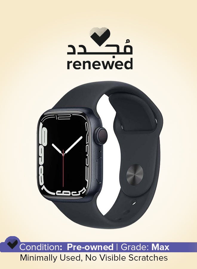 Compare Renewed  Watch Series 7 GPS 45mm Midnight Aluminium Case With Sport Band Midnight at KSA Price