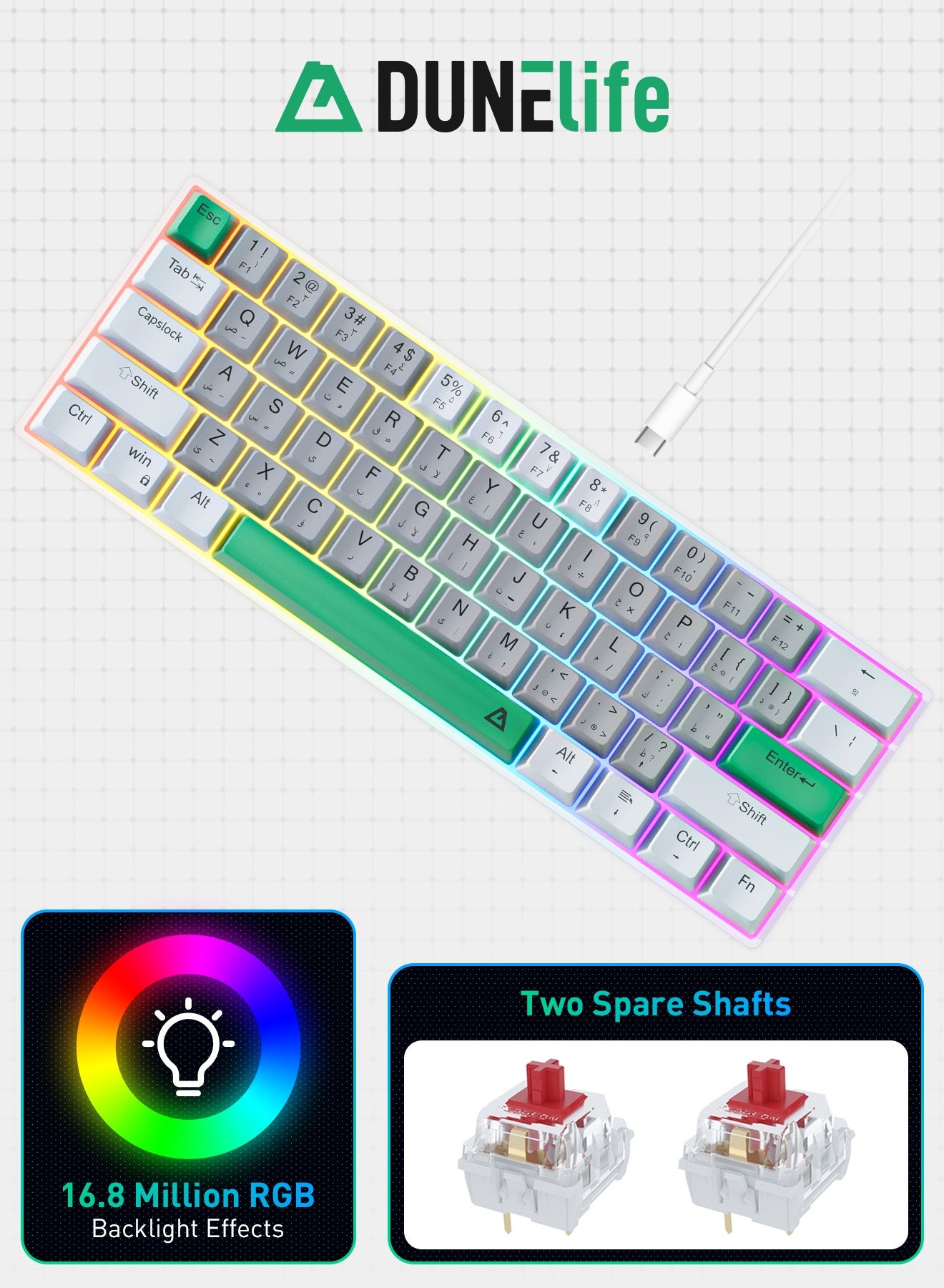 61-Key Mechanical Gaming Keyboard – Supports Hot-Swapping,…