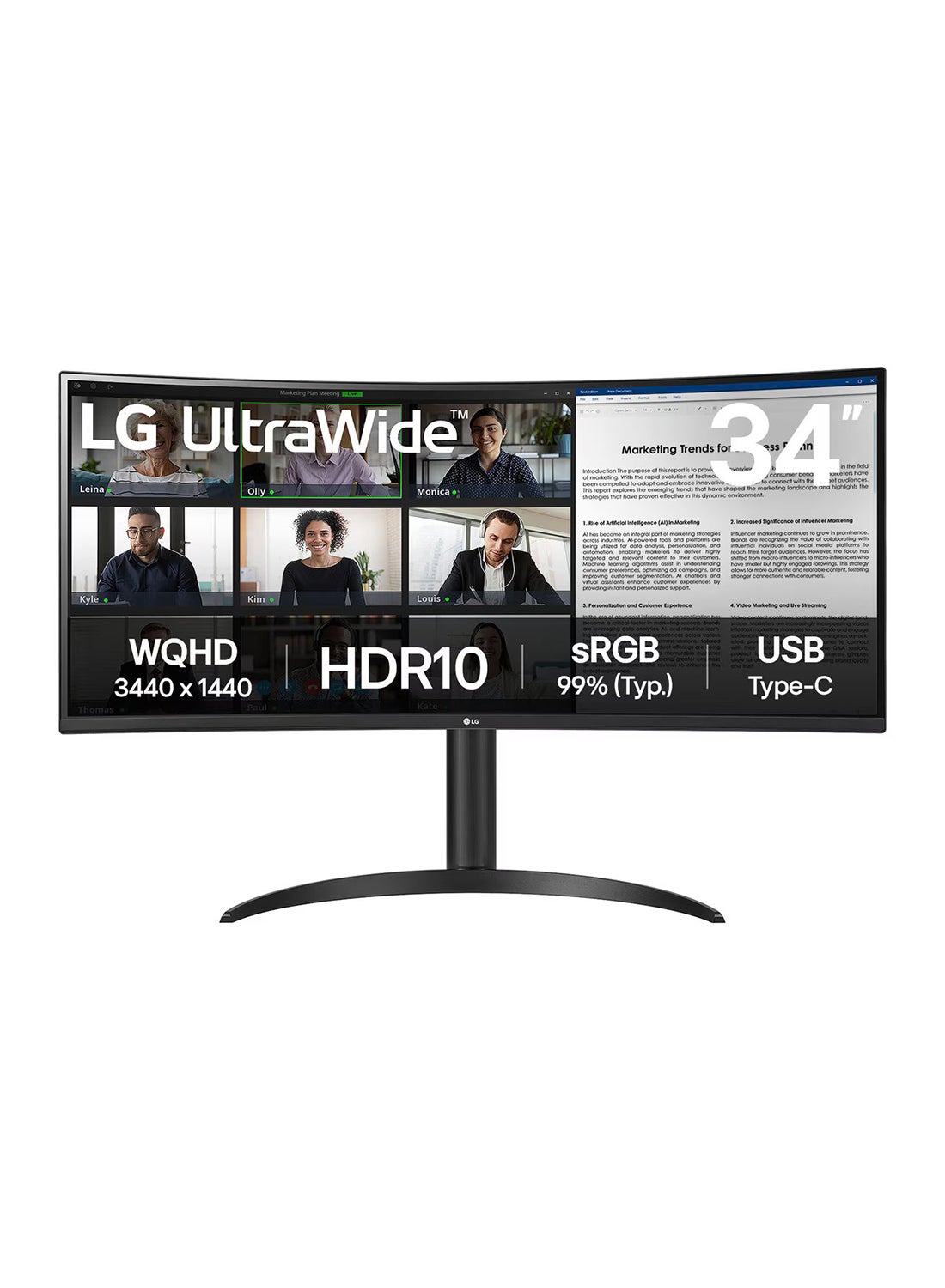 Compare 34 UltraWide QHD Curved Monitor with USB TypeC™ Black at KSA Price