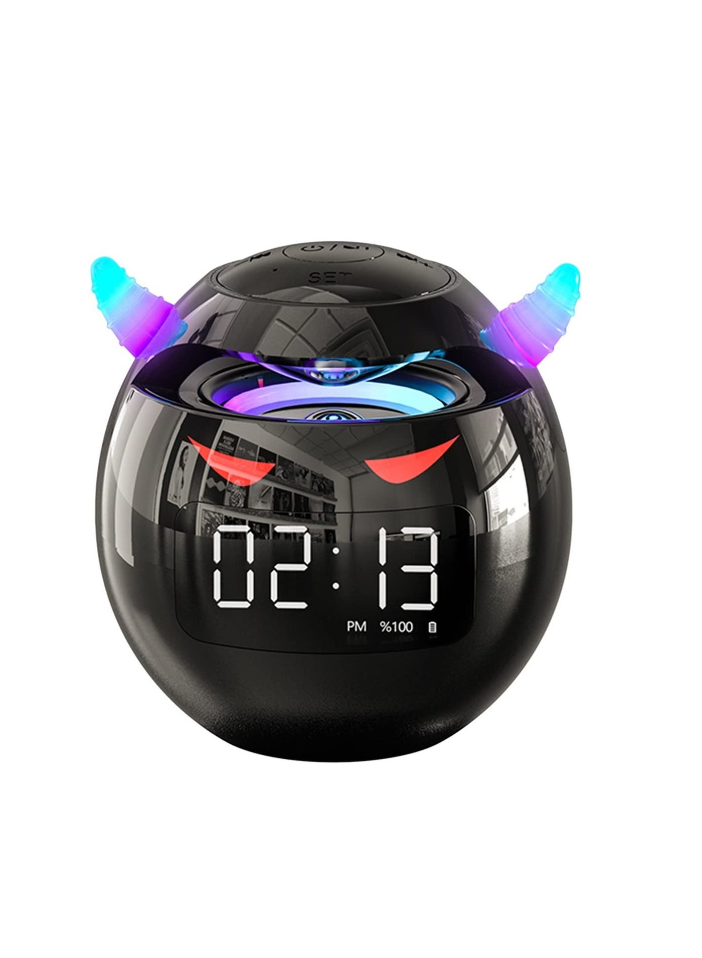 Compare Wireless Bluetooth Speaker, KASTWAVE Led Flash Portable Outdoor Bedside Kids Room Alarm Clock Subwoofer Music Tf Player with Microphone HandsFree Call Black at KSA Price