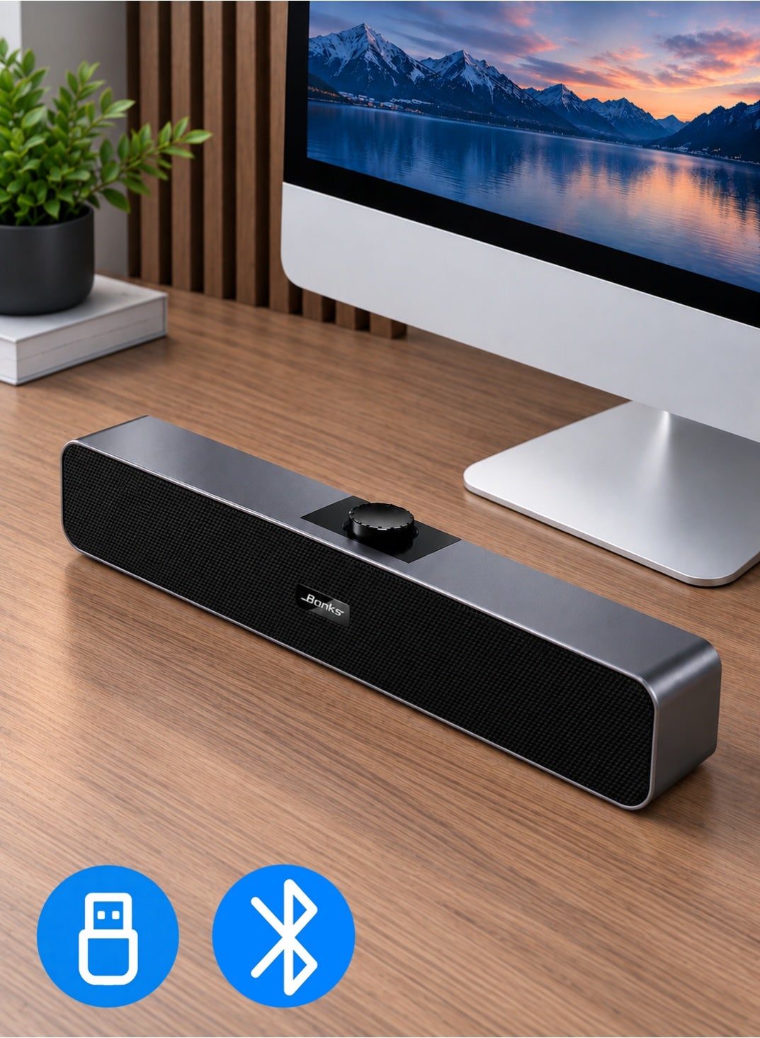 （Bluetooth）Computer Speakers with 3.5 mm Aux, Small…