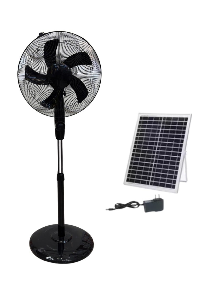 Compare Electric & SolarRechargeable Stand Fan, 16 5 Blades, 3 Speed Settings, Adjustable Height, 25Watt, Black at KSA Price