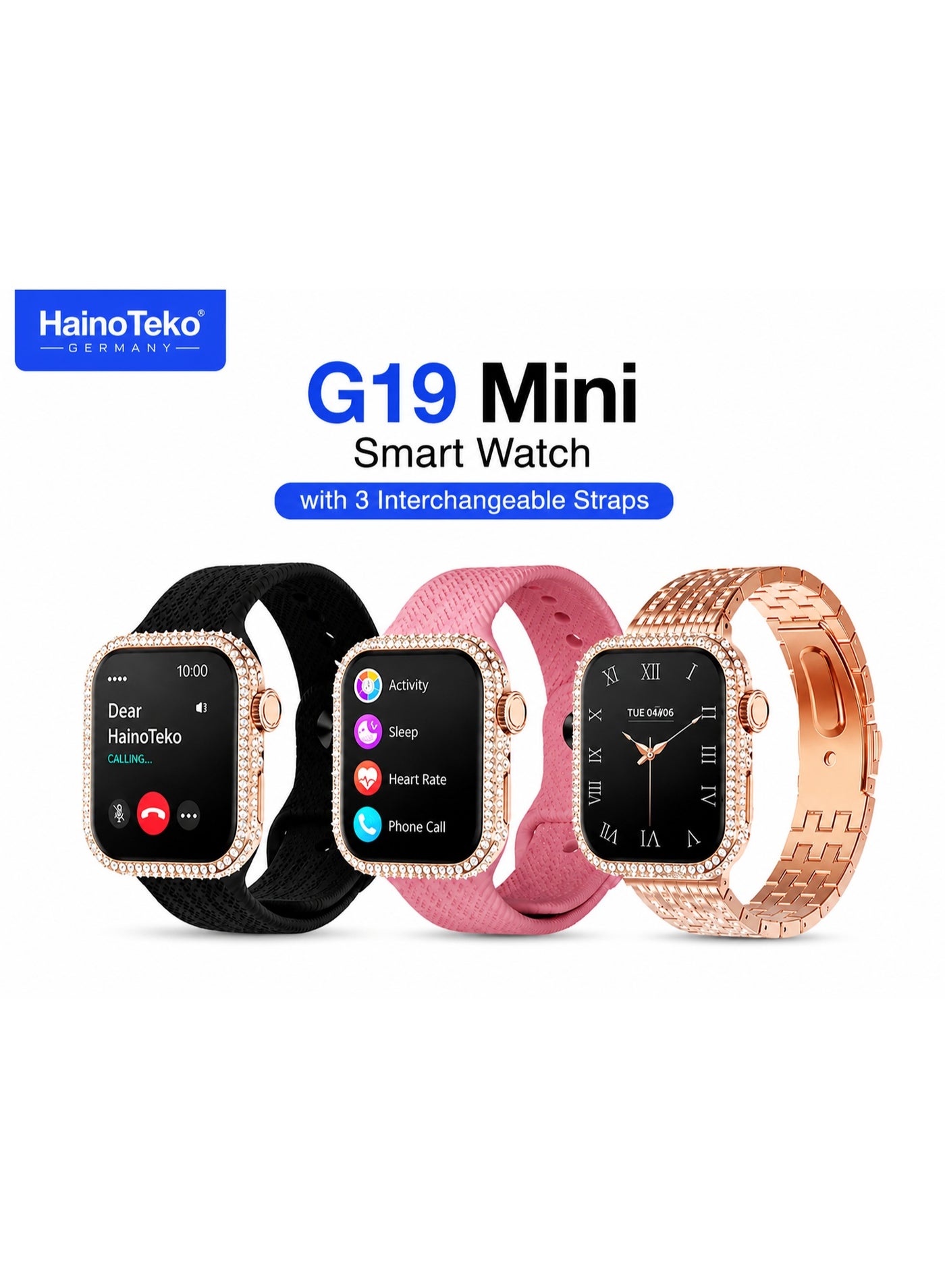 Haino Teko Germany G19 Mini Smart Watch - Bluetooth…