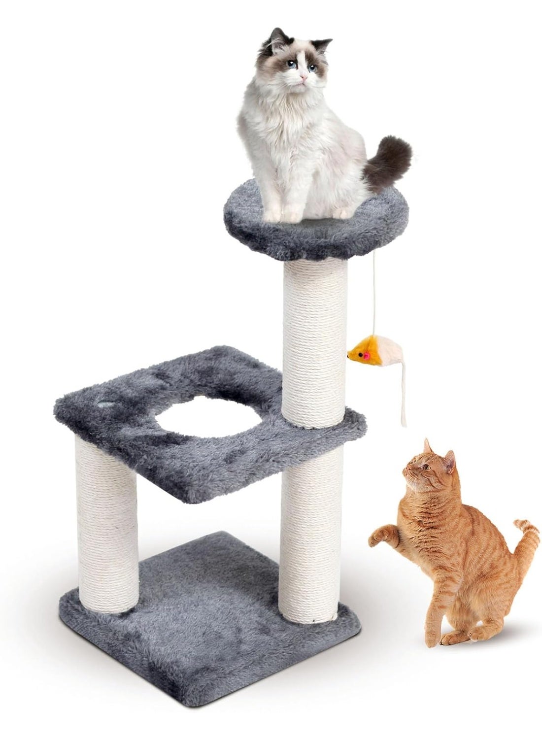 Compare Modern Cat Tree Tower with MultiLevel Platforms  Durable 45x45x20cm Cat Activity Center  Premium Sisal Scratching Posts for Claw Health  Plush Platforms for Rest & Play for Indoor Cats Grey at KSA Price