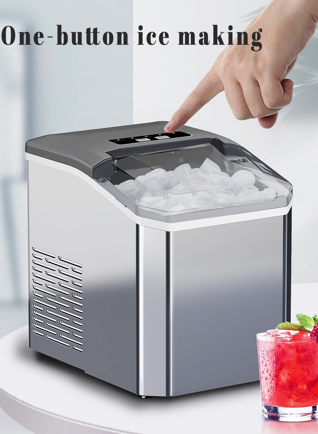 Stainless steel Bullet Ice Cube Maker 12kg/24 Hrs…