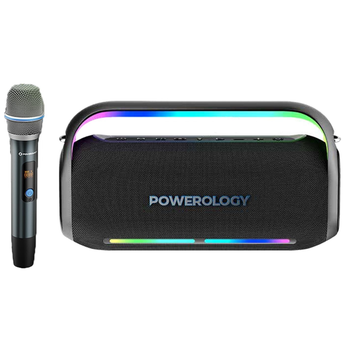 Compare TWS Karaoke Speaker 150W with Wireless Microphone  Deep Bass Party Speaker  Atmospheric Light  Power Bank Function  BlackSilver at KSA Price