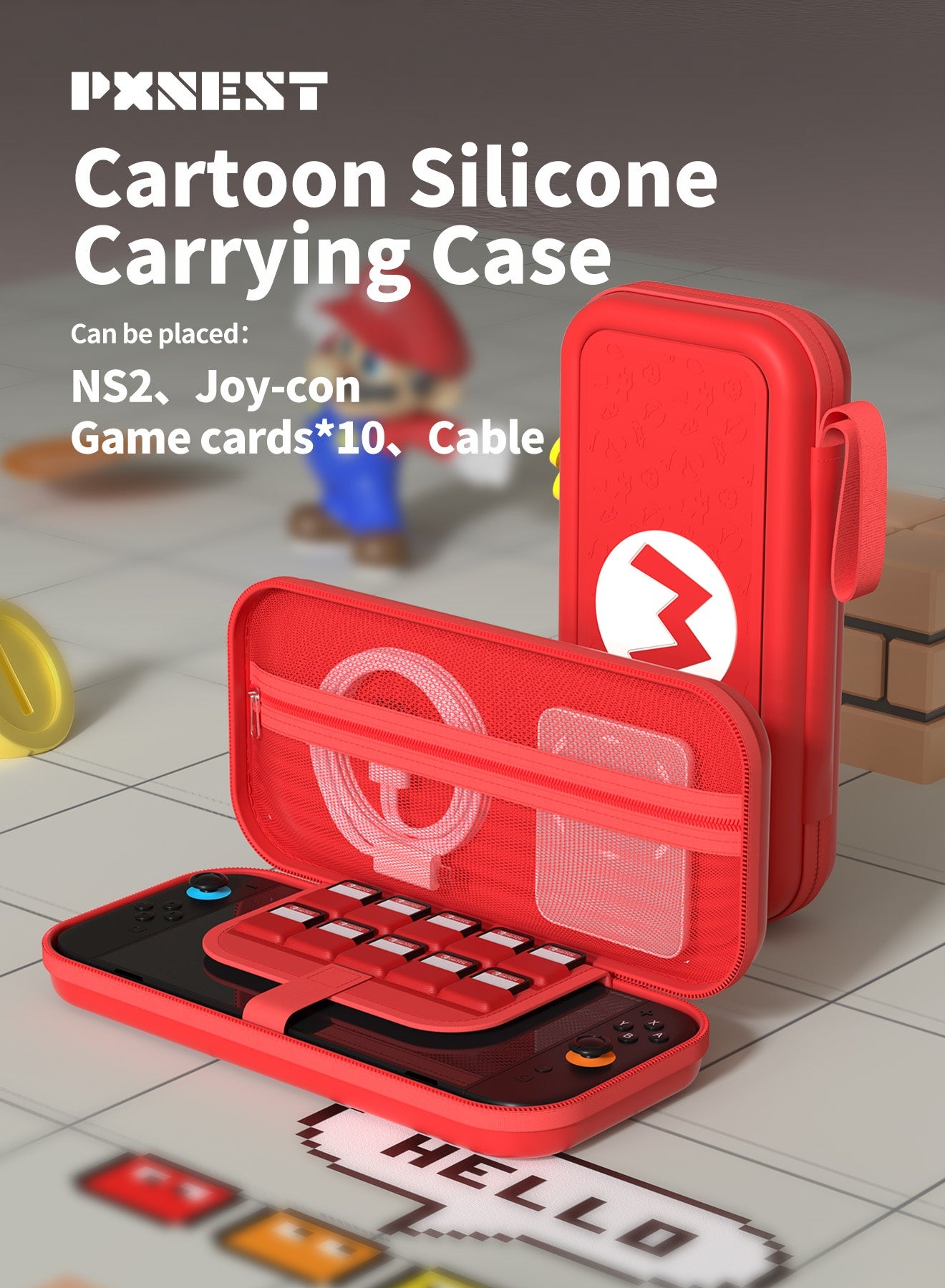 Compare Carrying case for Nintendo switch 2 2025, switch 2 case,switch 2 3D embossed silicone pattern carrying bag,Game Console Accessories at KSA Price