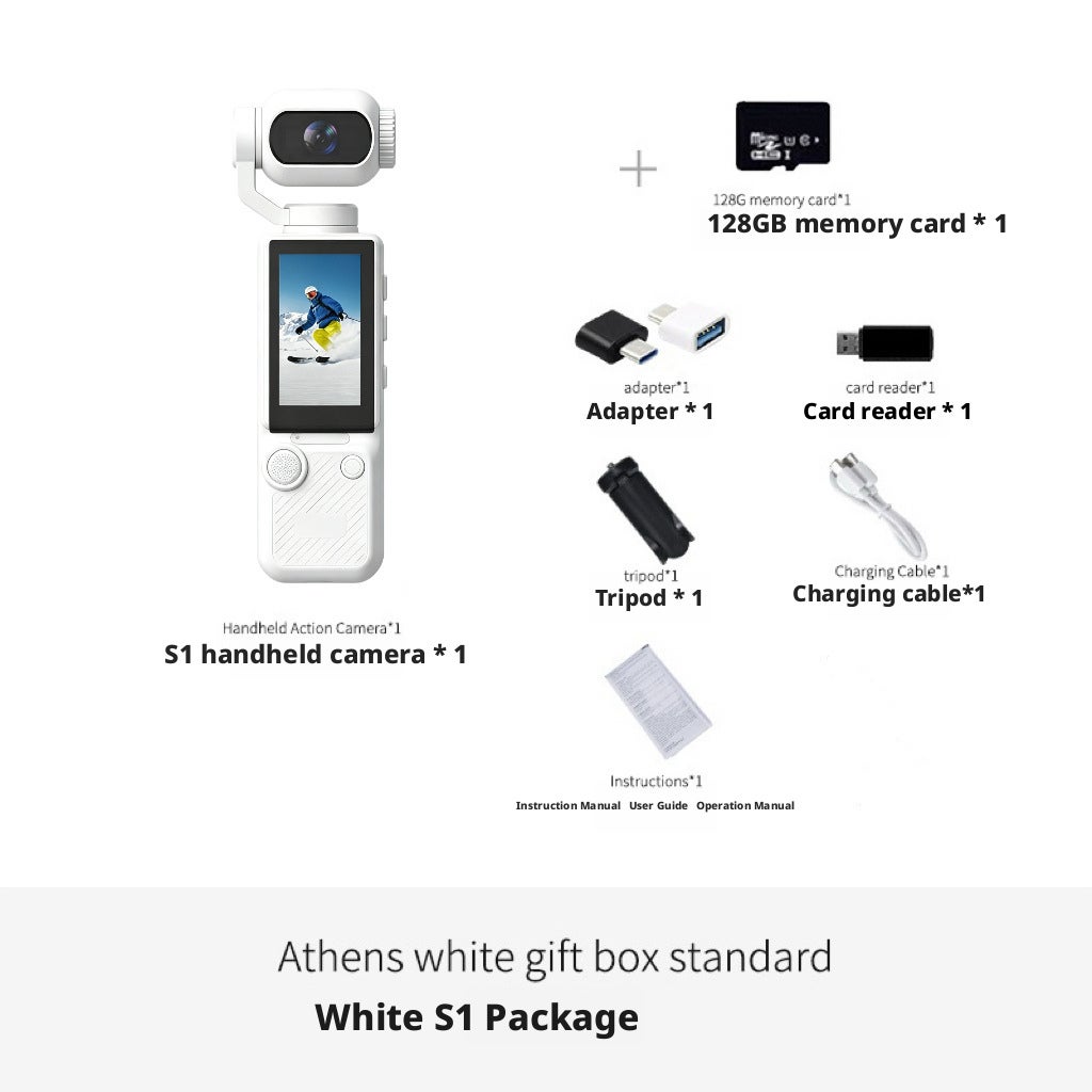 Compare Pocket Handheld 2MP Sports Action Camera with AntiShake Stabilization, 1.97Inch Screen and TF Card Support for Vlog Cycling at KSA Price