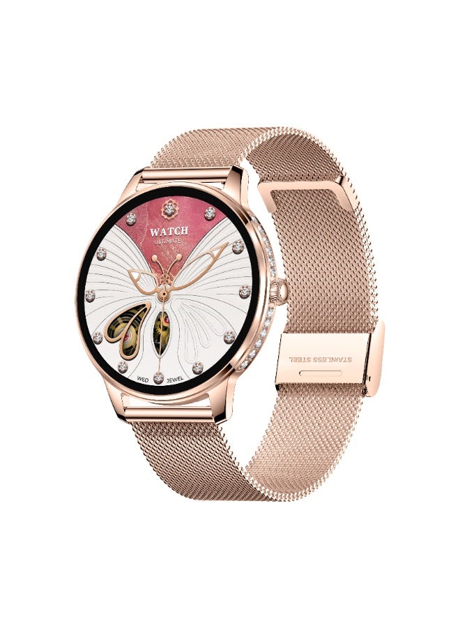 Compare GTAB GLR4 Women’s Smartwatch 1.19 AMOLED Screen, Bluetooth Calling, NFC, Fitness Tracker, Health Monitoring, Notification Alerts, Waterproof Ladies Smart Watch, Smartwatch for GirlsRose Gold at KSA Price