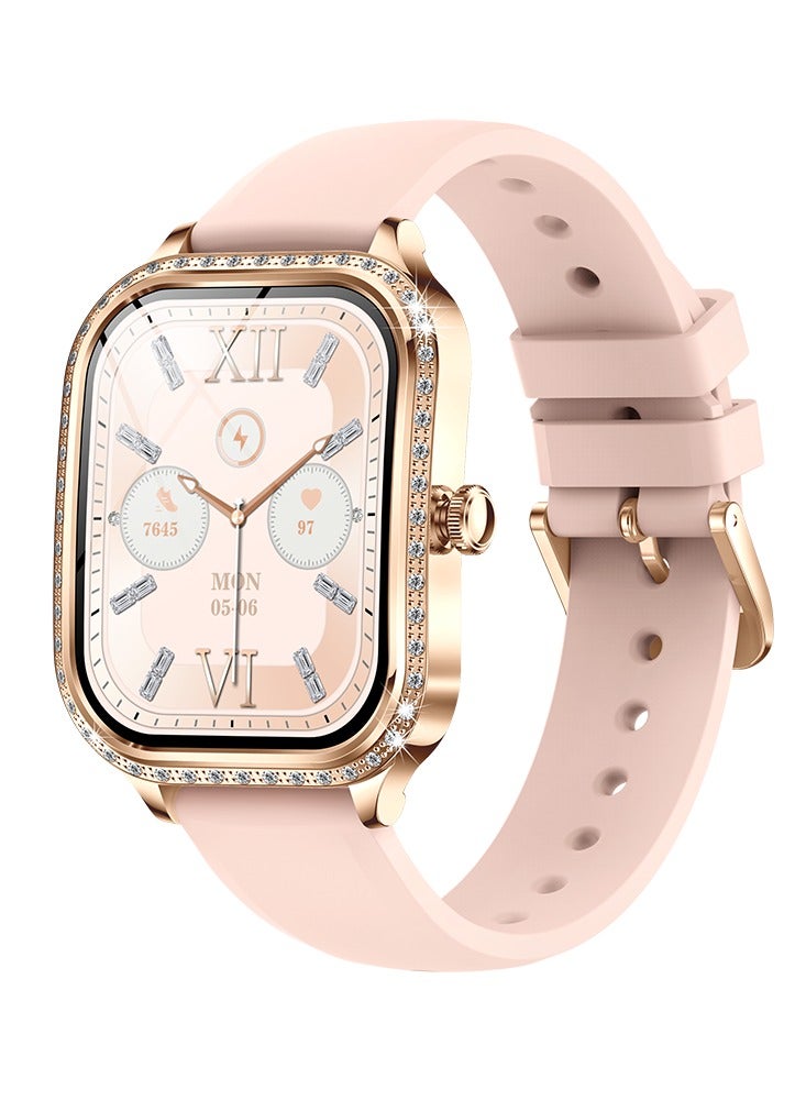 Compare Womens SmartWatch, 1.75inch HD Screen, Bluetooth Calling, Voice Assistant, IP68 Waterproof, Health Monitoring, Daily Reminder, Fashion Casual Watch, MK88 Tape Pink at KSA Price