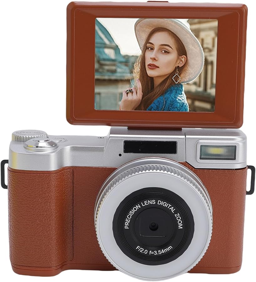 Vbestlife 64MP 4K Digital Camera with 180 Flip…