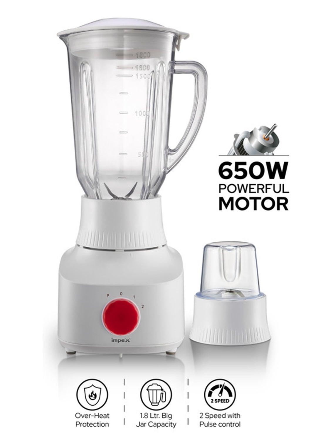2 in 1 Powerful Blender 650W with Mixer Grinder,…
