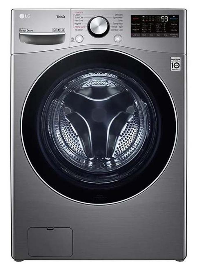 Compare Front Load Washer Dryer 13Kg Washer & 8Kg Dryer AI DD TurboWash Steam ThinQ 0 W F15L9DGD Silver at KSA Price
