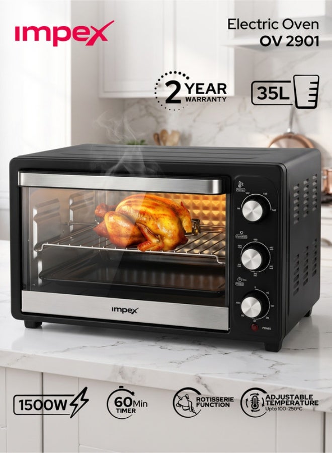 35 Liter Electric Oven, Rotisserie Function, Adjustable…