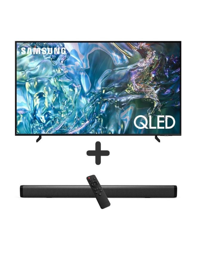 Compare 55Inch QLED 4K Q60D Tizen OS Smart TV with HDR10+, 4K Upscaling, AirSlim Design With 2.0 Channel Soundbar 30W, HDMI ARC, Bluetooth, USB, MP3, FM Station 55Q60D+SOUNDBAR Black at KSA Price
