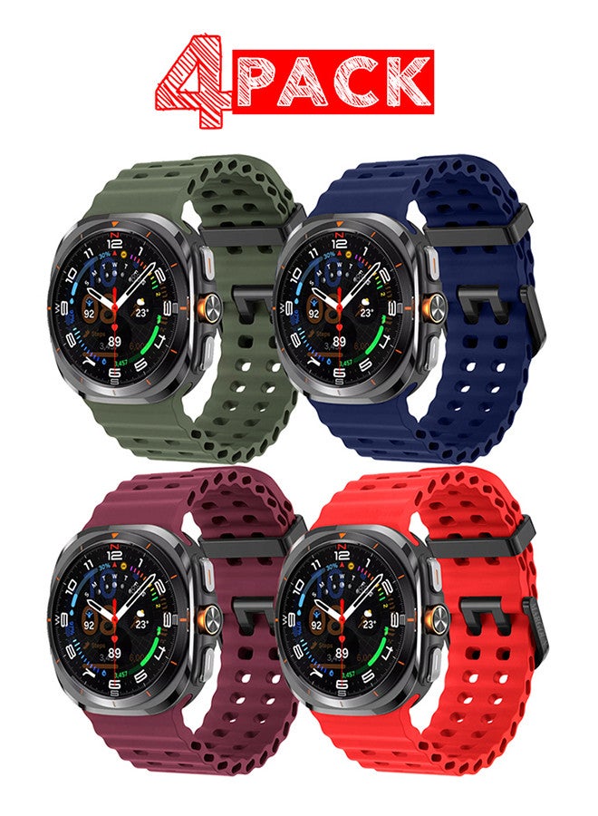 (for Samsung Galaxy Watch 7 Ultra) 4 Pack Silicone…