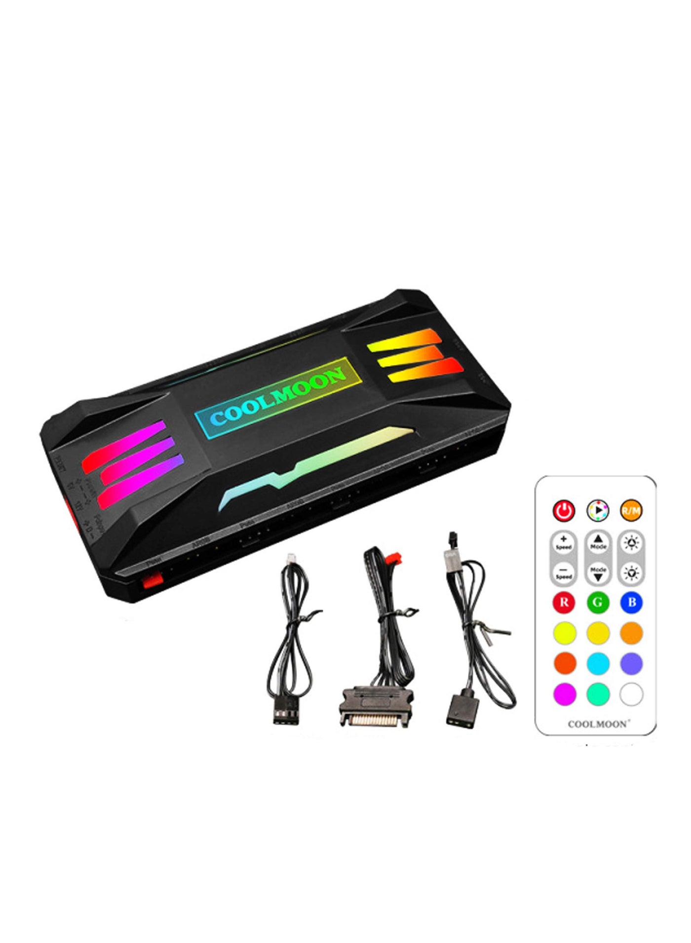 Compare PWM Fan Temperature Controller Integrator Remote Control Computer RGB Light Adapter 8x4Pin Fan Speed Controller Ports 10 5V ARGB Ports with Magnet at KSA Price