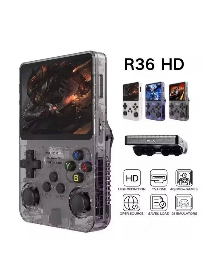 Compare R36HD Retro Handheld Game Console  3.5Inch IPS Screen, 64Bit QuadCore, 15,000+ Builtin Games with HDMI Output at KSA Price