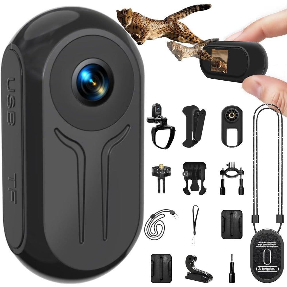 Compare Mini Body Camera 1080P, Small Action Cameras with 0.85Display Screen, Wearable POV Cam, Helmet Camera for Motorcycle, HandsFree Body Cam for Cycling Vlogging Travel Pet Black at KSA Price
