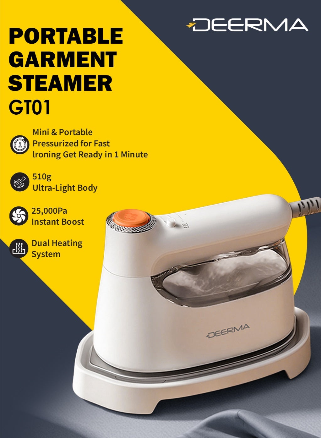 GT01 Portable Handheld Garment Steamer | 1200W…