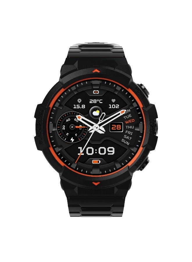 Compare GS3 Sports Smartwatch, Two Dual Tone Straps, 1.43’’ AMOLED Display, LED Flashlight, 18 Days Long Battery Life, 5ATM Water Resistance. 120 Sport Modes, Builtin GPS, Health Tracking Watch  Mist Black at KSA Price