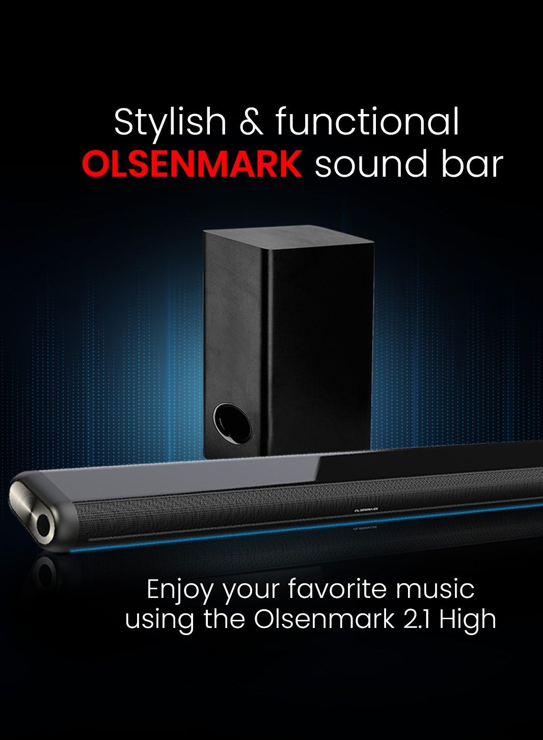 OLSENMARK OMMS1286, 2.1 High Bass Sound Bar, 1400W…