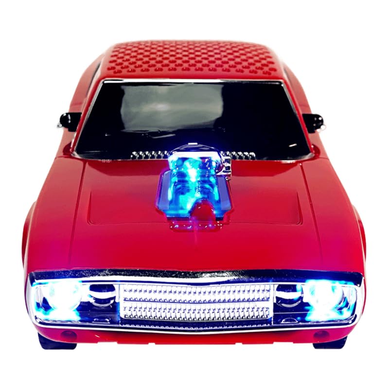 Compare QFX Bluetooth 1968 Retro Muscle Car Replica Speaker Dual 2inch Speakers Hands Free Link Builtin Microphone FM Radio and LED Party Lights Red BT1968RED at KSA Price