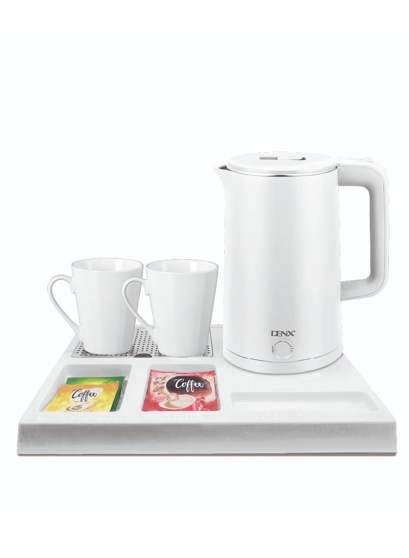 Compare HotelElectric  kettle set with two ceramic cups, capacity 1.8 L and power 1500 Watts at KSA Price