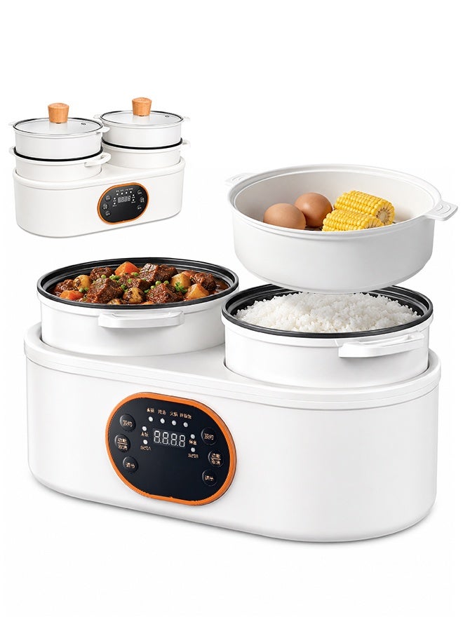 NAFAS Dual Pot Electric Cooker, Total 3.6L (1.8L+1.8L),…