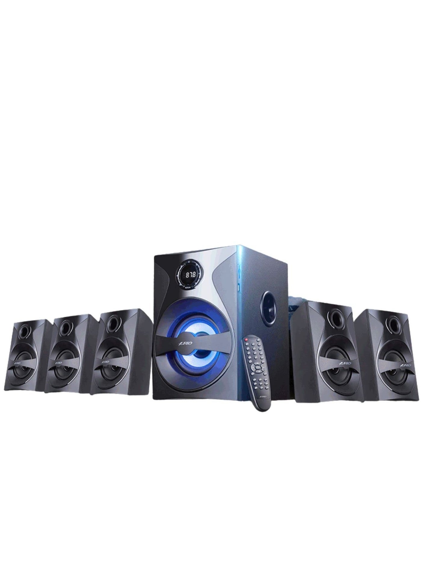 Compare F3800X 5.1 Ch Home Theater Soundbar Speakers  80W RMS Output,Deep Bass Subwoofer with 5 Satellite Speakers,Bluetooth 5.0 USBSDFM Support for Living Room at KSA Price