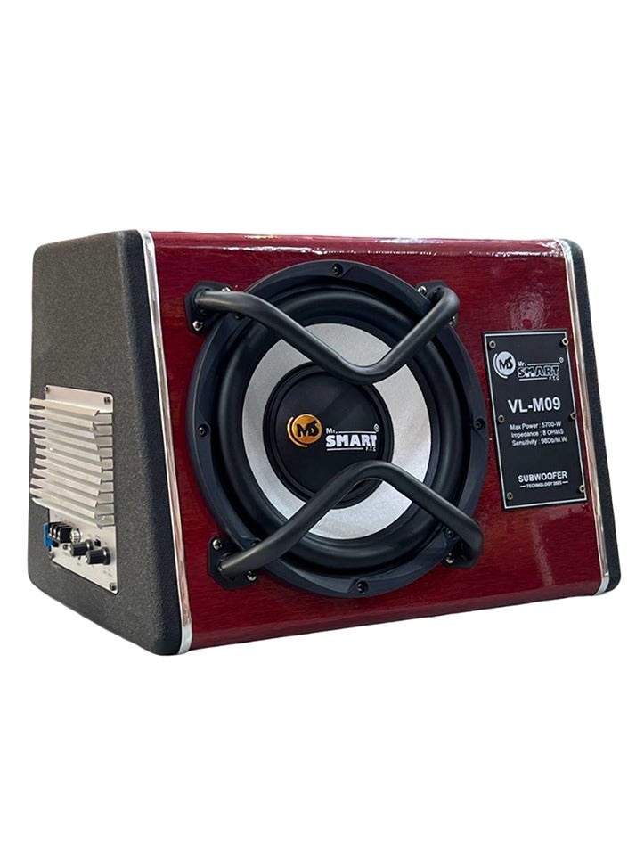 Compare Mr.Smart Car Subwoofer Speaker VLM09, 9inch, 5700W Max Power, Maroon And Brown, Builtin Amplifier at KSA Price