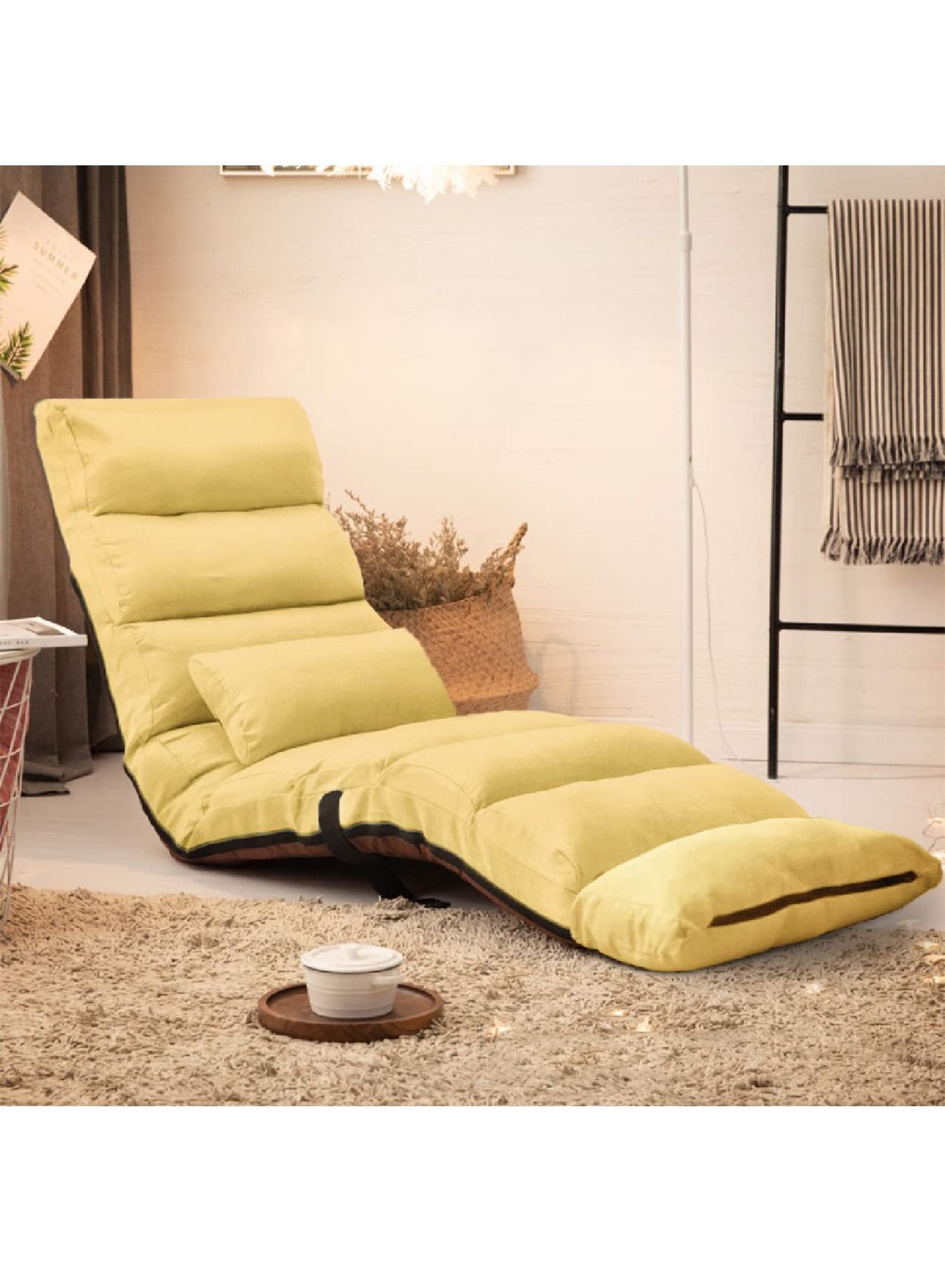 Compare Floor Chair with Back Support, Adjustable 14 Angles, Lounge Chairs for Bedroom, Backrest and Headrest Can Easily Adjusted, Lazy Chair at KSA Price