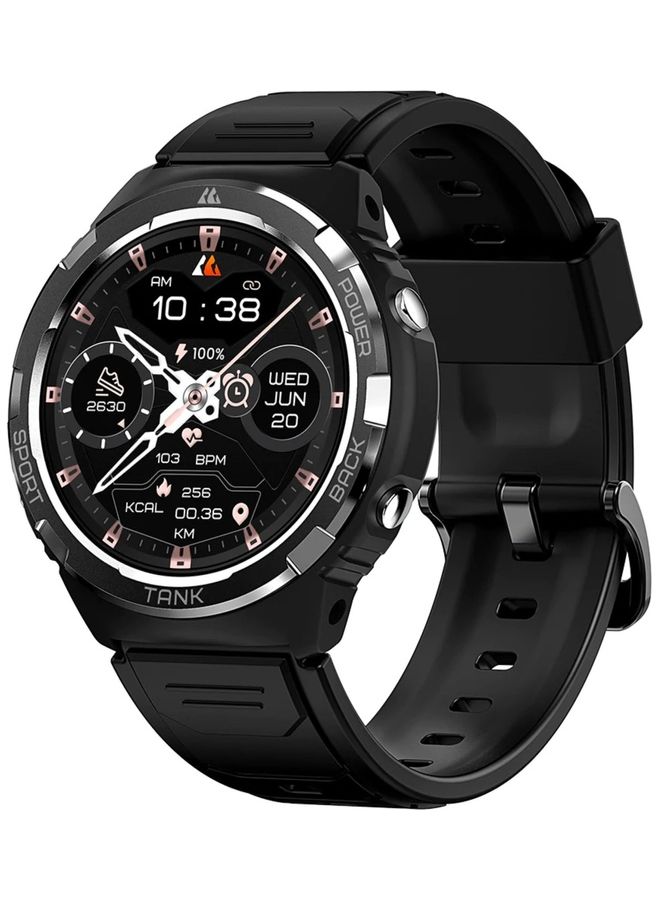 Compare 300 mAh Tank Smartwatch With Bluetooth Calling Aluminum Alloy And Stainless Steel Dial Always On Display By Corning Gorilla Glass Black at KSA Price
