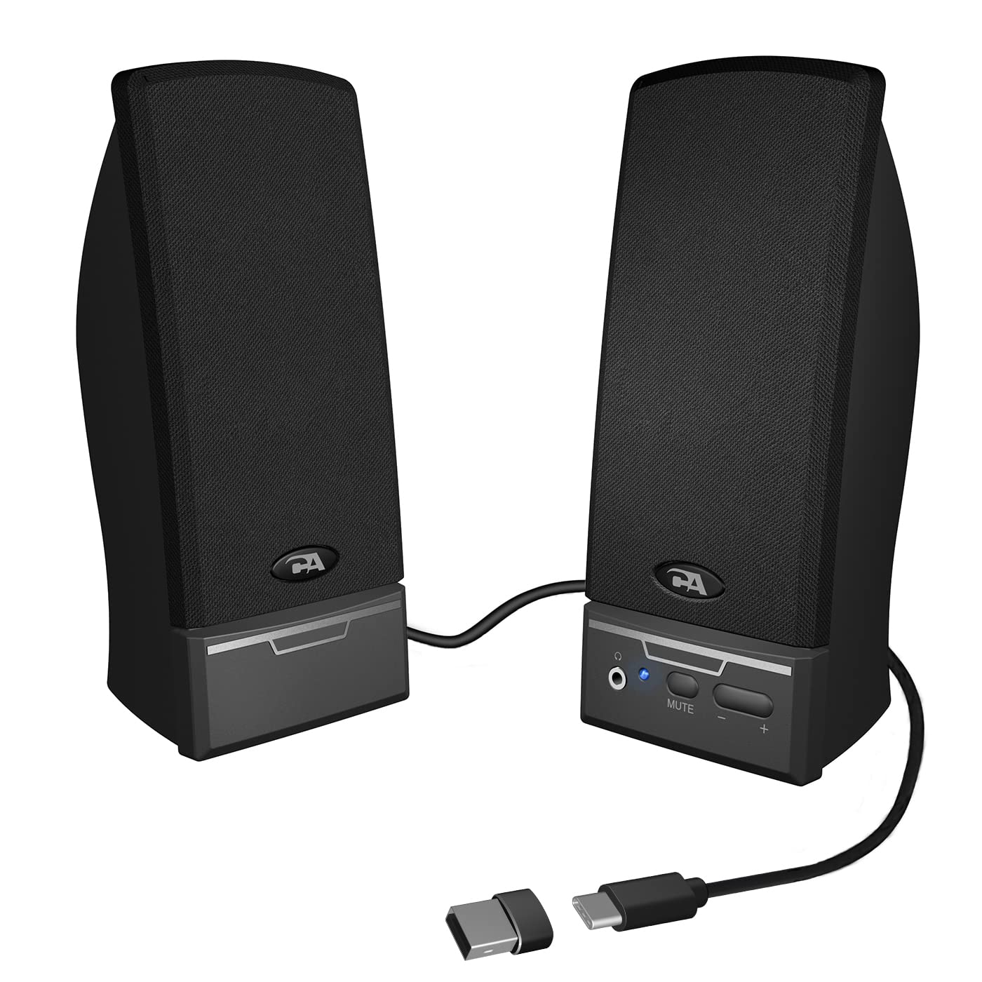 Compare Cyber Acoustics CA2014USB 2.0 Multimedia Desktop Computer Speakers, Compatible with USB C or A Devices, Adapter Included at KSA Price