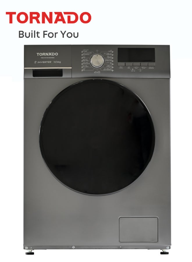 Compare 10 kg TORNADO Front Load Inverter Washer Dryer 1400 RPM, BLDC Motor, Air Wash, Dark Silver  TWXFV1014GDSSU  1Year Full Warranty & 5Year Motor Warranty 10 kg TWXFV1014GDSSU silver at KSA Price