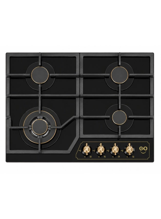 EO 60cm Built-In Gas Hob, 4 Burners, Black…