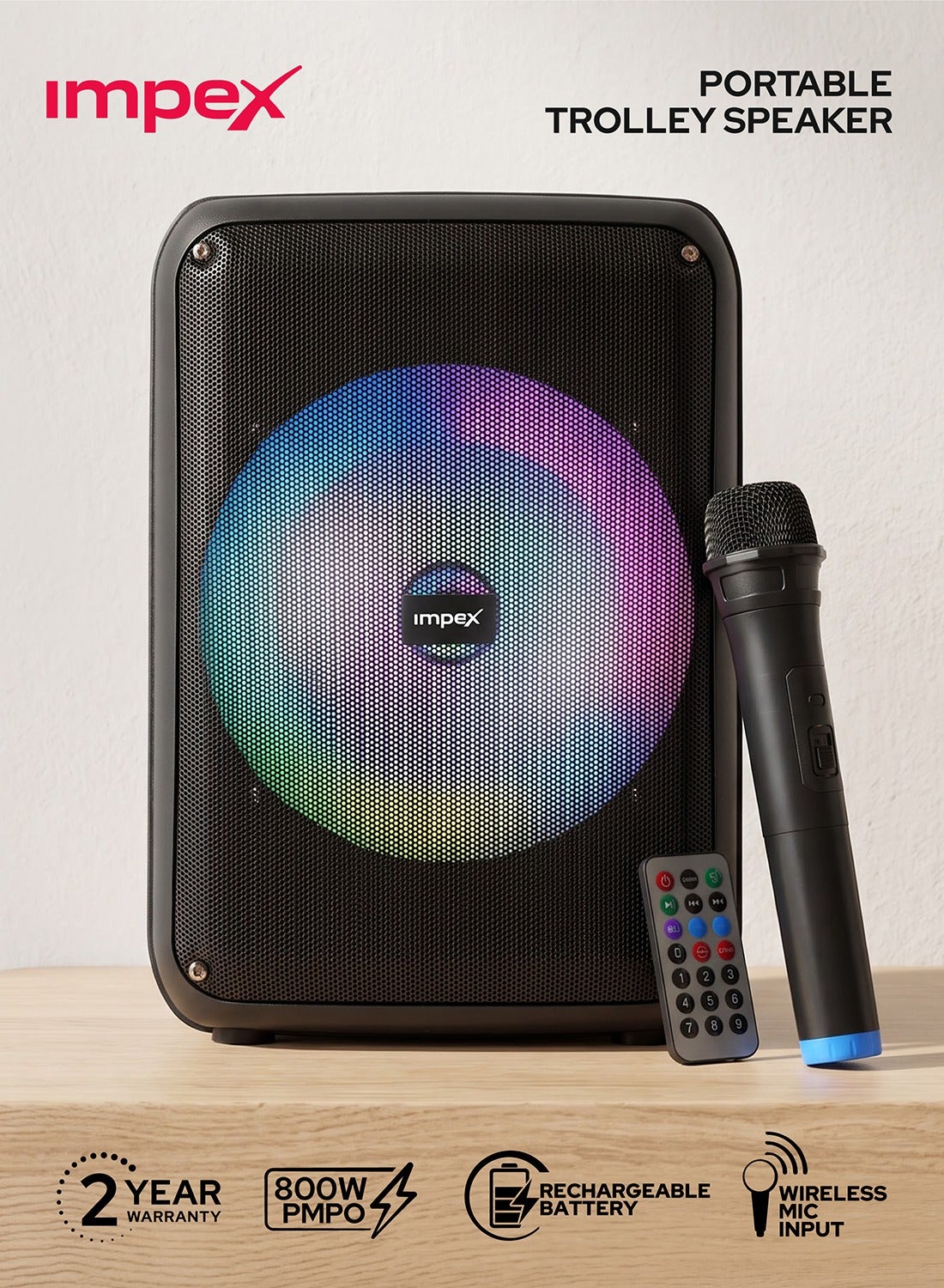 Compare 8 Inch Bluetooth Portable Trolley Speaker  800W PMPO, BTFMUSBTFAUX, TWS Function, Wireless Mic, Music Player Song Player, LED Light, Inbuilt 1800mAh Rechargeable Battery With TypeC Charging, 2 Year Warranty  TS 4001A, Black Black at KSA Price