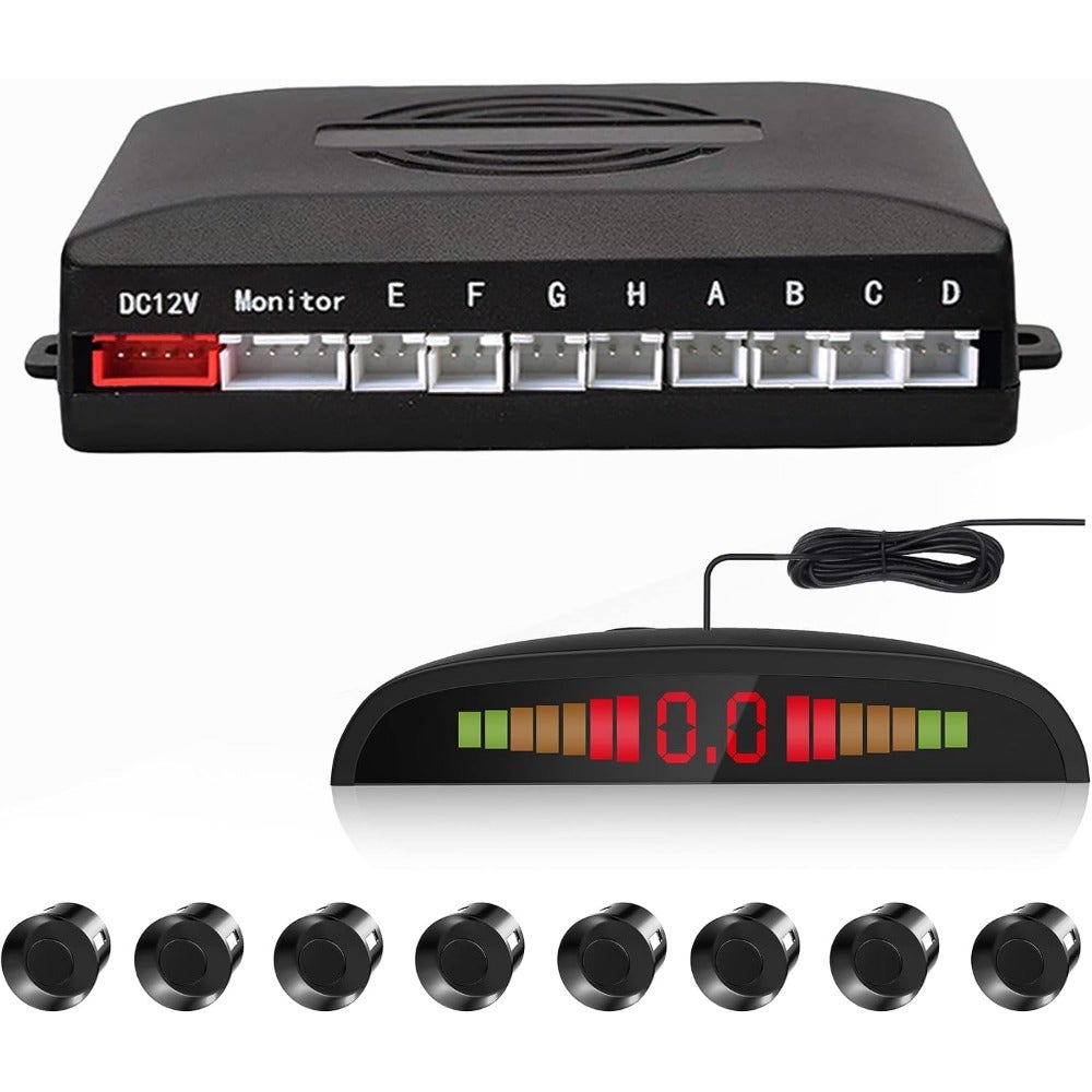 Compare Car Reverse Parking Radar System with 8 Parking Sensors Distance Detection + LED Distance Display + Sound Warning Color at KSA Price