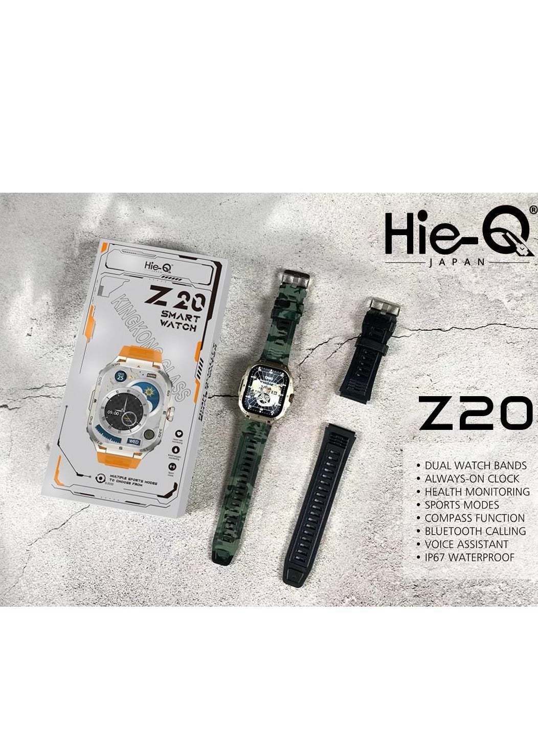 Compare SmartWatch Z20 Japanese quality with Shock proof Screen, Water Proof, Health Monitoring, Bluetooth Calling & Sports Modes – Long Battery Life at KSA Price