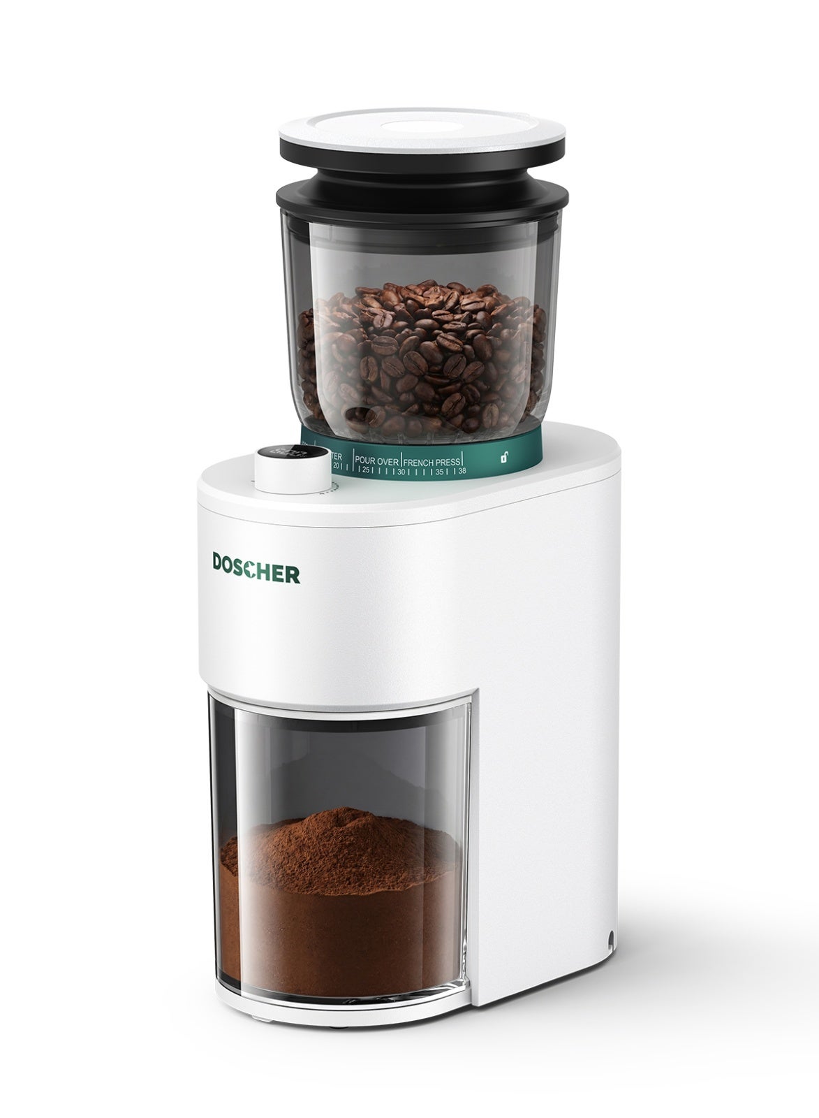 Compare V60 Electric Burr Coffee Grinder, 38 Adjustable Grind Settings, 40mm Stainless Steel Burr, 150g Capacity, LED Display with Precision Timer – Ideal for Espresso, Drip, Pour Over, Cold Brew, and French Press at KSA Price