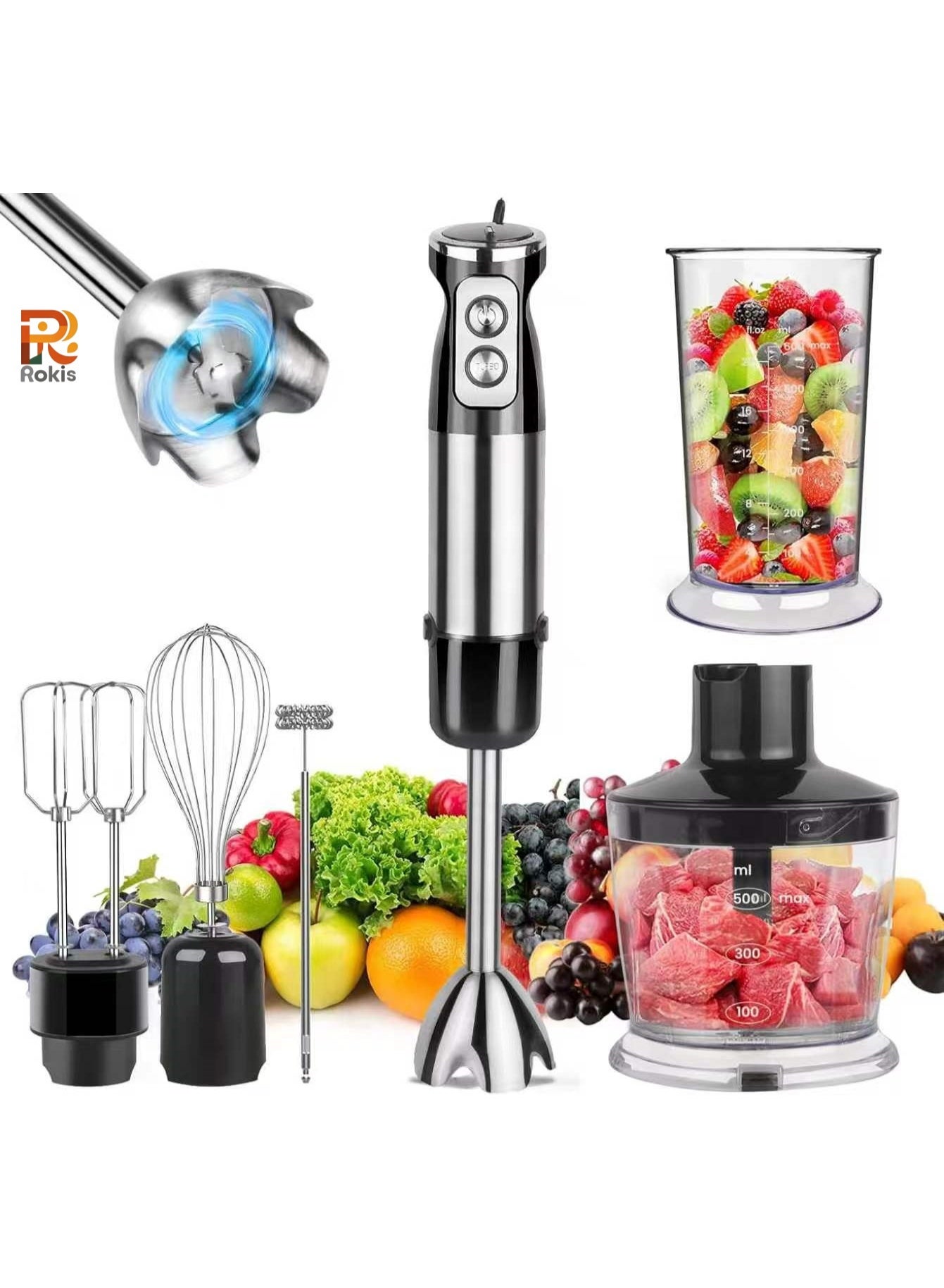 6 in 1 Hand Blender, 800W Electric Immersion…